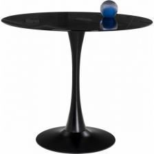Стол стеклянный Woodville Tulip 90x74 black glass (круглая столешница)