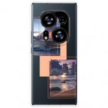 Чехол на Tecno Phantom X2 Pro / Техно Фантом Х2 Про с принтом Sky collage, прозрачный