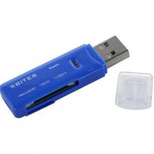 Card Reader 5bites 5bites Устройство ч/з карт памяти USB3.0 / SD / TF / USB PLUG / BLUE [RE3-200BL]