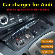 Для Audi A4 B8 A5 A4 Allroad S4 RS4 Q5 SQ5 8R S5 RS5 Автомобильное зарядное устройство USB Быстрая зарядка Прикуриватель Разветвитель QC3.0 TypeC