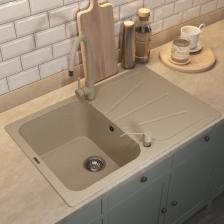Кухонная мойка кварцевая Uperwood Quartz UPD-04, прямоугольная, цвет 02 бежевая