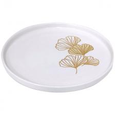 тарелка MOST Золотой лист 23см обеденная фарфор