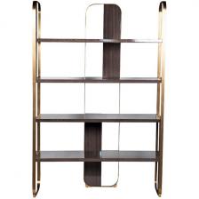 Стеллаж Garda Decor 58DB-SH20025 (Золото/Темное дерево,Коричневый)