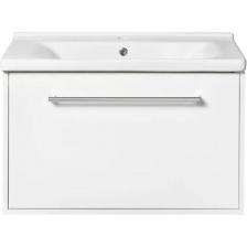 Тумба под раковину AQUATON «Мерида 80 new»Лаконичная, практичная и умная — подвесная тумба AQUATON «Мерида 80 new» создана, чтобы сделать вашу ванную аккуратной и удобной. Она объединяет светлую белоснежную эстетику и продуманную функциональность, которая приносит комфорт каждый день.Что делает её особеннойПодвесная конструкция: тумбу можно разместить на любой удобной высоте — освобождает пространство внизу, визуально увеличивает комнату и облегчает уборку.Двухуровневое хранение: большой выдвижной ящик для габаритных предметов и скрытый внутренний ящик за фасадом для мелочей — всё аккуратно и под рукой.Надёжные материалы: фасад из МДФ в белоснежной покраске и корпус из влагостойкой ЛДСП того же оттенка — поверхности легко очищаются и долго сохраняют опрятный вид.Плавное закрывание: система soft-close защищает ящики от резких ударов и продлевает срок службы мебели.Кому подойдёт и где выгоднаТумба идеально подойдёт для небольших ванных, где важна экономия места и чистый вид, а также для просторных интерьеров, где хочется поддерживать порядок у раковины. Подвесной дизайн особенно удобен в домах с частой влажной уборкой и там, где важно быстро приводить пол в чистый вид.AQUATON «Мерида 80 new» — простое решение для аккуратной ванной: стильная, функциональная и надёжная мебель, которая делает повседневные ритуалы приятнее.