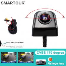 Smartour CCD Автомобильная камера заднего вида, объектив рыбий глаз, черный металлический корпус с парковочной линией, HD ночное видение, автомобильные электронные аксессуары