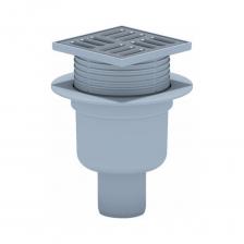 Регулируемый трап АНИ Пласт вертикальный выпуск, сухой затвор, Дн50, нержавеющая решетка, 100х100 мм TQ5702 004-0195