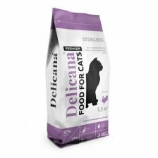 Корм сухой для кошек, Delicana, 1,5кг, кастрированных и стерилизованных, индейка, 1 шт.