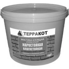 Мастика клеящая влагостойкая, жаростойкая Терракот, 9 кг Мастика клеящая влагостойкая, жаростойкая Терракот, 9 кг