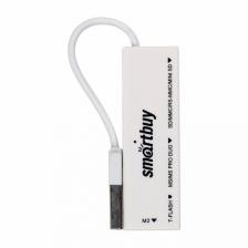 Картридер Smartbuy 717, USB 2.0 - SD/microSD/MS/M2, белый (SBR-717-W), цена за 1 шт