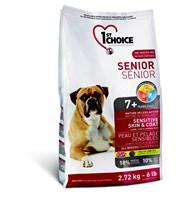 1st Choice Senior Mature or Less Active Sensitive Skin & Coat / Сухой корм Фёст Чойс для Пожилых или Малоактивных собак с Чувствительной Кожей и Шерстью Ягненок Рыба коричневый Рис