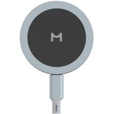 Компактное беспроводное зарядное устройство Magssory Coin с магнитым кабелем, совместимое с MagSafe, темно-серый (WCH015)