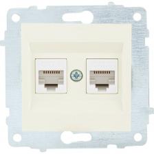 Механизм компьютерной 2-местной розетки rj45 OVIVO CAT6 600-000302-230