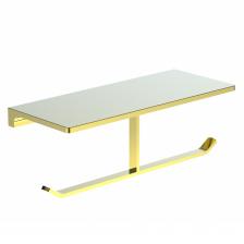 Держатель туалетной бумаги Wonzon & Woghand Eclipse WW-9156-LG глянцевое золото, с полкой