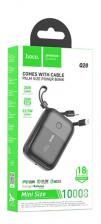 Внешний аккумулятор Hoco Q20 Fountain 10000mAh Type-C/кабель Lightning + Type-C (черный)