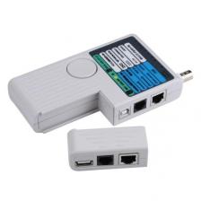 ITK Тестер для витой пары 4в1 RJ45/RJ11/BNC/USB с элем. пит. [WH3468]