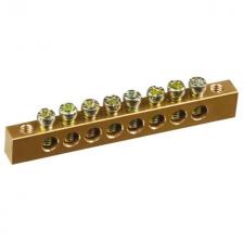 шина нулевая NAVIGATOR NBB 8 отверстий крепеж по краям 1шт латунь