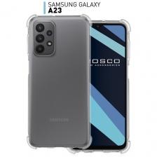 Противоударный силиконовый чехол Rosco на Samsung Galaxy A23 (Самсунг Галакси А23), прозрачный