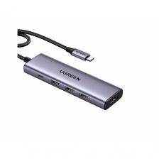 Док-станция/ USB-хаб UGREEN CM511 USB Type-C 3xUSB 3.0 Type-A USB Type-C HDMI 100Вт Серый 15596_ 15596_