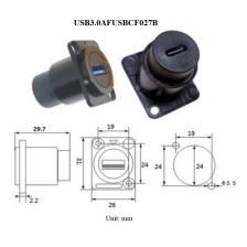 Винтовое крепление d type c hассис usb3.0 разъем из цинкового сплава настенное крепление usb3.0 A USB3.0 B USB c type C адаптер