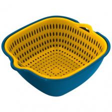 Миска-дуршлаг Мультидом Дабл VL11-122 2 л,синий/желтый