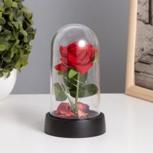 Фигурка светящаяся колба RISALUX «Красная роза», LED-ночник, 3xAG10, 8.5x8.5x15.5 см