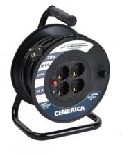 IEK Катушка УК20 с термозащитой 4 места 2P+PE/20м 3х1,5мм2 WKP20-16-04-20-G 1 шт