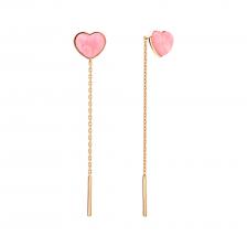 Золотые серьги с кварцем