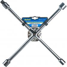 Усиленный крестовой баллонный ключ Баллонный крестовой ключ DolleX 17x19x21x22х1/2" усиленный, хром KBX-211