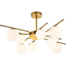 Потолочная люстра на штанге 642/8P E27*60W Escada Sphere Brass (плафоны шарики)