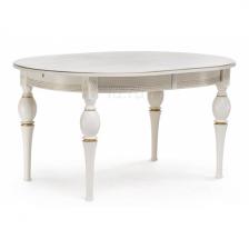 Стол вставка-бабочка на 8 персон Woodville Авилла молочный/золото 483902 (овальная столешница, 4 ножки)