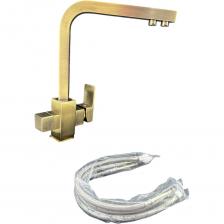 Смеситель OUTE для кухни с боковой ручкой и отдельным выходом под фильтр выполнен из латуни которая обладает высокой устойчивостью к коррозии. Гальваническое покрытие обеспечивает устойчивость к воздействию хлора. Керамический картридж (35 мм) с двойным уплотнением, ресурс работы 50 тыс. циклов. Применяемые материалы и технологии безопасны для человека и окружающей среды. Многослойное покрытие хрома обладает высокой износостойкойстью, надолго сохраняет блеск. Легкий процесс очистки. Аэратор со специальной сеткой для снижения шума. При производстве используются высококачественные комплектующие, изготовленные по европейским технологиям.  