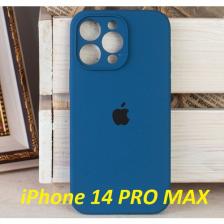 Чехол ЭКОLАЙН, силикон, микрофибра, для iPhone 14 Pro Max цвет деним