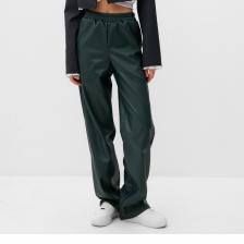 Брюки кожаные женские MIST Base, размер 46, зелёные