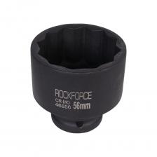 Глубокая двенадцатигранная головка ударная Головка ударная глубокая 12-гранная 56 мм, 3/4"DR Rockforce RF-46856