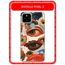 Чехол на Google Pixel 5 / Гугл Пиксель 5 с принтом Глаза масляная живопись