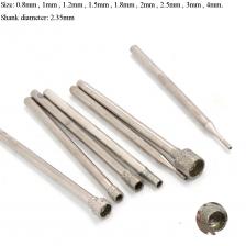 10 шт. 0,8-4 мм роторный Алмазный бурр корончатое сверло для гравировки 2,35 мм хвостовик для стеклянной плитки