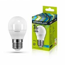 Ergolux LED-G45-7W-E27-4K (Эл.лампа светодиодная Шар 7Вт E27 4500K 172-265В), цена за 1 шт.