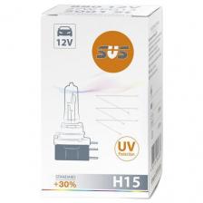 Лампа автомобильная галогенная SVS Standard +30% H15 12V 15/55W H15 3200K 1 шт.
