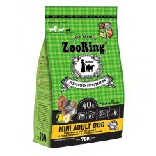 ZooRing Mini Adult Dog сухой кором для собак мелких пород, с глюкозамином и хондроитином, с ИНДЕЙКОЙ, с рисом и грушей - 700 г супер премиум низкозерновые для взрослых с индейкой породы мелкого размера мешок Россия 1 уп. х 1 шт. х 0.7 кг