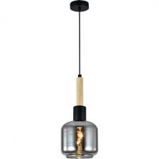 Подвесной светильник Escada Skald 1109/1S Black 1x40 E14, металл/стекло/дерево, черный/дымчатый