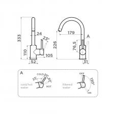 Смеситель для кухни OMOIKIRI Shinagawa-P (4994408) бежевый