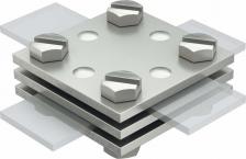 Крестовой соединитель DIN для плоских проводников Fl30, V4A, с промежуточной пластиной, OBO Bettermann, арт. 5314616