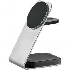 Беспроводная зарядная панель 3 в 1 Для IPhone, Apple Watch, Airpods uBear Level Pro 25W Silver