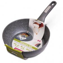 Сотейник 24 см. из литого алюминия Kamille KM-4292GR с мраморным покрытием (24 см. / серый)