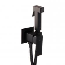 Смеситель с гигиеническим душем встраиваемый Corsa Deco со скрытой частью в комплекте черный (HF002B)