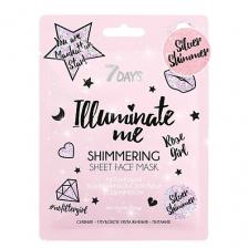 7DAYS Маска для лица тканевая увлажняющая набор ILLUMINATE ME ROSE GIRL 25