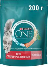 Сухой корм для кошек Purina ONE для стерилизованных с лососем 200г