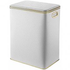 Корзина для белья Geralis PWG-S PUNTO белая, кант золото, большая
