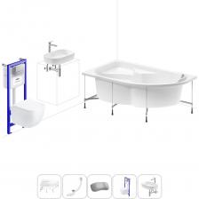 Комплексное предложение для обустройства ванной комнаты. Каждый элемент набора продуман и отвечает лучшим сантехническим решениям для ежедневного комфорта, максимальной гигиены и гарантирует надежный и безопасный монтаж. ВАННА ИЗ ЛИТЬЕВОГО АКРИЛА ОТ LAVINIA BOHO Акриловая ванна Grance Hill производится в размере 170*105 см с лево- и правосторонним разворотом. Вместительная чаша эргономичной формы позволяет с комфортом расположиться в купели людям разного роста и телосложения или вдвоем. Благодаря широкому сиденью в угловой части ванны можно выбрать оптимальное положение для проведения гигиенических процедур. Широкие бортики — идеальное место для размещения часто используемой косметики и предметов гигиены. Усиленный армированный корпус отлично сохраняет форму и не деформируется при нагрузках и наполнении чаши горячей водой. ПРОЧНЫЙ КАРКАС ИЗ СТАЛИ Ванна монтируется на усиленный стальной каркас и стабилизируется креплениями к стене. Конструкция надежно фиксирует чашу и равномерно распределяет динамическую нагрузку до 500 кг. Регулировка опор по высоте нивелирует перепады уровня пола на различных поверхностях. СИФОН С ПОВЫШЕННОЙ ФУНКЦИОНАЛЬНОСТЬЮ Автоматический слив-перелив Useful Extras от Wellsee с донным клапаном click-clack и съемной накладкой на перелив изготовлен из полипропилена повышенной прочности. Накладка на перелив и крышка донного клапана выполнены из латуни. Функция верхней очистки позволяет с легкостью устранять возможные засоры, а плоский гидрозатвор служит барьером для неприятных канализационных газов и занимает минимум места под ванной. ПОДГОЛОВНИК НА САМОКЛЕЯЩЕЙСЯ ЛЕНТЕ Подголовник на ванну от Wellsee из вспененного полиуретана с гелевой структурой гипоаллергенен и безопасен для здоровья человека. Благодаря волнообразной форме и высокой эластичности подушка мгновенно адаптируется к изгибам тела, равномерно распределяет нагрузку в шейно-воротниковой зоне. Поверхность изделия не впитывает влагу и запахи, что гарантирует высокий уровень гигиены и износостойкость при продолжительном контакте с водой. ПОДВЕСНОЙ УНИТАЗ LAVINIA BOHO СО 100% ОТКРЫТЫМ КРАЕМ Безободковая чаша One из санфарфора со скрытым креплением обладает повышенной прочностью и износостойкостью, не скапливает грязь и сокращает рост бактерий. Стенки качественно омываются с первого смыва без брызг, что обеспечивает 100% гигиеничность и простоту в уходе за изделием. При мощном каскадном смыве выделения сразу попадают в воду и блокируются жидкостью, минимизируя распространение неприятных запахов. Сиденье с крышкой из дюропласта со встроенными в петли демпферами опускаются мягко и бесшумно. Установить или снять конструкцию можно всего за несколько секунд одним нажатием. Изделие выдерживает нагрузку до 400 кг и имеет более 100.000 циклов открывания/закрывания. УНИВЕРСАЛЬНАЯ ИНСТАЛЛЯЦИЯ С БЕСШОВНЫМ БАЧКОМ Инсталляционная система Lavinia Boho Relfix с универсальным креплением позволяет производить не только стандартный «прямой» монтаж рамы к стене, но и осуществлять «поворотный» монтаж, вплоть до установки в угол помещения. Цельнолитой бачок системы изготовлен из долговечного полимерного материала HDPE и изолирован от конденсационной влаги. Все соединительные элементы бачка для подключения инсталляции к трубопроводу изготовлены из латуни. ДИСПЕНСЕР ДЛЯ ДЕЗОДОРАЦИИ Дозатор для дезинфицирующих средств поддерживает гигиену унитаза и аромат свежести в туалетной комнате. При каждом смыве с водой поступает одинаковое количество дезинфицирующего средства, которое равномерно распределяется по чаше унитаза. УЛЬТРАТОНКАЯ КЛАВИША СМЫВА Клавиша изготовлена из высококачественного пластика с антибактериальным покрытием SanitiZed и легко очищается от загрязнений. Механизм активации смыва рассчитан на 200.000 циклов (или 15 лет бесперебойной работы). ЗВУКОИЗОЛЯЦИОННАЯ ПАНЕЛЬ Шумоизоляционная пластина Lavinia Boho RelFix снижает шум воды, сливаемой из бачка инсталляционной системы. Дополнительно панель служит амортизирующей прослойкой между керамикой и плиткой и защищает поверхности от повреждений. УМЫВАЛЬНАЯ ЗОНА С КЕРАМИЧЕСКОЙ РАКОВИНОЙ LAVINIA BOHO Готовое дизайнерск