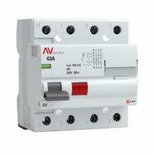 EKF Устройство защитного отключения DV 4P 63А/100мА (A) EKF AVERES rccb-4-63-100-a-av 1 шт
